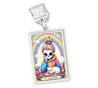 The Uninspired Charms for Kindle for Phone, Dust Plug Charm 1.5 Inches Skeleton, Tarot Card, Mental Health, Unmotivated Lightning/Type C Charging Port Acrylic Material Accessories for E-Reader Gifts