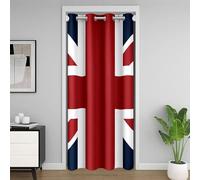 The Union Flag Door Curtain for Doorway Privacy 42"x80" 1 Panel The Union Jack British Flag Room Divider Curtain Cover, Reversible Square Print Closet Door Cover Curtain for Bedroom Living Room