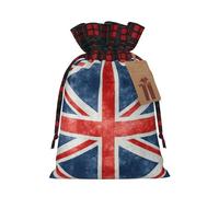The Union Flag Pattern Gifts Bag Christmas Wrapping Storage Bag Fabric Storage Tags Christmas Accessories Xmas