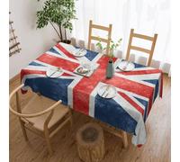 The Union Flag Pattern print Tablecloth, Square lace farmhouse tablecloth, for indoor and outdoor dining