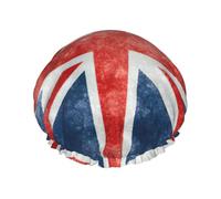 The Union Flag Pattern print Women's shower cap Reusable elastic shower cap Double-layer hair cap Shower cap