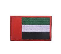 The United Arab Emirates Flag Sew on Embroidery Asia National Patch Military Morale Armband Badges Emblem Applique Hook Patches Shoulder for Clothes Bags Backpack Accessories