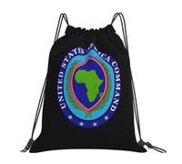 The United States Africa Command Men Women Drawstring Bag Waterproof String Backpack Large Pe Bag For Travel Football Holidays