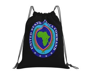 The United States Africa Command Men Women Drawstring Bag Waterproof String Backpack Large Pe Bag For Travel Football Holidays