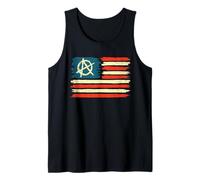 The united states of anarchy, rebellion patriotic flag rough Tank Top