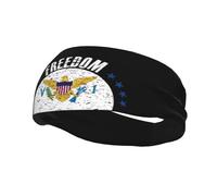 The United States Virgin Islands Flag and Freedom Headbands Men Women Non Slip Wicking Sports Sweatband for Gym Basketball Yoga Hairbands