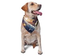 The Universe And The Solar System Printed Graphic Pet Triangle Scarf For Dogs & Cats, Adjustable Cute Pet Bandana For & Photo Shoots