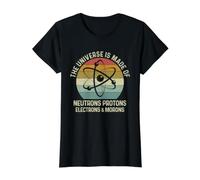 The Universe is Made of Protons Neutrons Electron and Morons Value Graphic T-Shirt, Women, Black, S