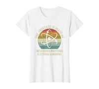 The Universe is Made of Protons Neutrons Electron and Morons Value Graphic T-Shirt, Women, White, XL