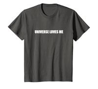 The Universe Loves me T-Shirt, Youth, Asphalt Grey, Medium