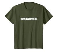 The Universe Loves me T-Shirt, Youth, Olive Green, Medium