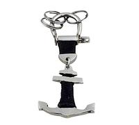 THE Unltd India Antique Silver Anchor Keychain - Handmade Nautical Metal Key Holder with Quick Release Clip, Vintage Marine Sailor Boat Car & Bike Key Organizer Gift for Men and Women (12 x 3.5 cm)