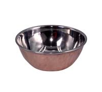 THE Unltd India Copper and Stainless Steel Tableware Bowl, Indian Handmade Bowl for Table Decor, Durable Hammered Bowl for Curry, Rice, Main Course (Dia-11 CM)