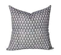 THE Unltd India Green Indian Floral Cushion Cover | 55x55 cm Square Throw Pillow Case | Hand Block Printed Duck Canvas | Handcrafted Spring Decor for Sofa & Bed- 1 piece