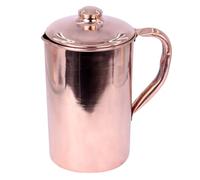 THE Unltd India Handmade Pure Copper Water Jug with Lid & Tumblers - 1.5 L Pitcher for Ayurveda Benefits - Strong Riveted Handle, Traditional Drinkware for Home & Gifting