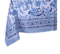 THE Unltd India Light Grey Square Tablecloth 59 x 59 Inch - 100% Cotton Block Print Floral Table Cloth for Dining Table, 4 Seater, Boho Spring Decor, Weddings, Parties, Outdoor Home Style