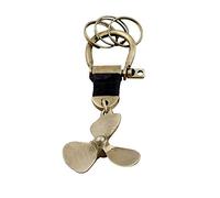 THE Unltd India Nautical Brass Keychain, Propeller Antique Handmade Keychain Organizer - Quick Release Clips for Strong Key Ring Hold - Car & Crafts Key Holder Set (10x3.5 CM, Brown)