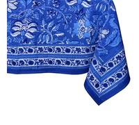 THE Unltd India Navy Blue 100% Cotton Square Boho Spring Tablecloth, Block Print Floral Table Cloth Linen for Dining, Parties, Wedding, Outdoors Home Decor 59 X 59 Inches 4 Seater