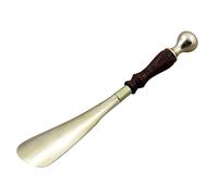 THE Unltd India Shoe Horn with Wooden Handle, Durable Shoe Helper for Men & Women, Handmade Brass Shoe Horn - Thoughtful Gift for Mother & Father - 26 cm Long
