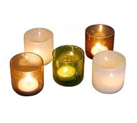 THE Unltd India Votive Candle Holders, Tea Light Candle Holders for Table Buffet, Home Decor, Parties, Candle Light Dinner, and Wedding, Unique Gift for Christmas (Set Of 5, Multicolor)