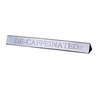 THE Unltd India Wooden Desk Paperweight - “DE-CAFFEINATED” Sign | Vintage Office Decor for Desk, Home, Café | Fun Gift for Coffee Lovers & Coworkers (Silver Finish)