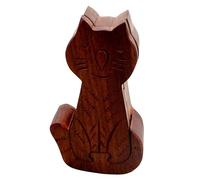 THE Unltd India Wooden Puzzle Box Cat Shape - Handmade 3D Brain Teaser Toy, Polished Wood Mystery Box Game, Decorative Gift for Adults and Kids, Travel and Home Decor (Brown)