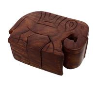 THE Unltd India Wooden Puzzle Box Elephant Shape - Handmade 3D Brain Teaser Toy, Polished Mystery Box Game for Adults and Kids, Decorative Gift for Home, Travel and Christmas (Brown)