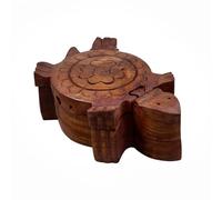 THE Unltd India Wooden Puzzle Box Turtle Shape - Handmade 3D Brain Teaser Toy, Polished Mystery Box Game for Adults and Kids, Decorative Gift for Home, Travel and Christmas (Brown)