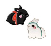 The Untamed Enamel Pin Black White Rabbit Brooch Bag Clothes Lapel Pin Button Badge Cartoon Animal Jewelry Gift For Best Friends Clever treatment
