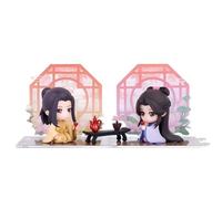 THE UNTAMED Mo dao zu shi Q Version Chibi Figures, jin zi Xuan and Jiang yan li Desktop Ornament Set with Acrylic Display Boards
