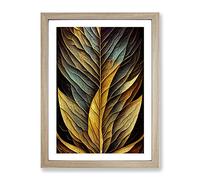 The Unusual Leaf Framed Wall Art Print A2 Oak