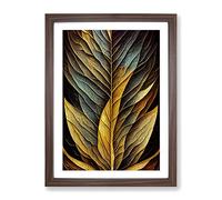 The Unusual Leaf Framed Wall Art Print A2 Walnut
