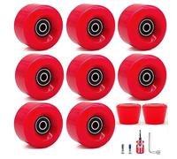 The Upgrade Experience the Thrill With Our Eight Piece Roller Skate Wheel Set Plus Two Essential Stops (Red)