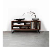 The Urban Editions Asymmetric Media Stand - 100cm (39") - Walnut - 15cm (6")