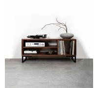 The Urban Editions Asymmetric Media Stand - 120cm (47") - Oak - 25cm (10")