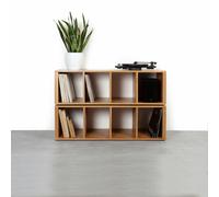 The Urban Editions Corston Vinyl Storage Cube Shelving - Large 140cm (55") Wide - Iroko