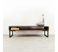 The Urban Editions Darwen Solid Wood Coffee Table On Minimalist Square legs - Iroko - 40cm (16") deep - Medium 120cm (47")