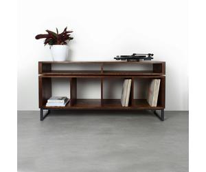 The Urban Editions Kelston Record Player Cabinet on Minimalist Square legs - 15cm (6") high - Dark Ash - Medium 120cm (47") Wide