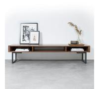 The Urban Editions Marston Wide Coffee Table on Minimalist Square Legs - Oak - 40cm (16") deep - 160cm (63") wide