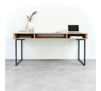 The Urban Editions Marston Wide Console Desk on Minimalist Square Legs - Dark Ash - 40cm (16") deep - 180cm (71") wide