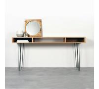 The Urban Editions Marston Wide Console Table on Mid Century Hairpin Legs - 200cm (79") - Walnut