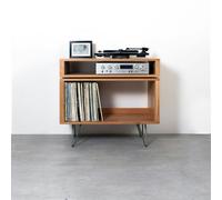 The Urban Editions Stack Record Player Stand - 60cm (24") - Iroko - 30cm (12") high