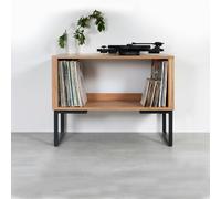 The Urban Editions Stanton Vinyl Storage cabinet on Square Legs - 60cm wide (24") - Oak - 15cm (6") high