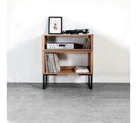 The Urban Editions Tall Stack Minimalist Record Player Stand - 60cm (23.5") - Iroko - 25cm (10")