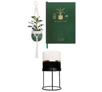 The Urban Gardener Macrame Plant Hanger, House Plant Planner & Small Ceramic Plant Pot with Stand Set Portico Designs Ltd Multi One Size