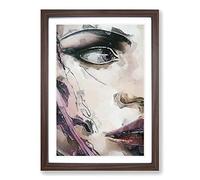 The Urban Woman in Abstract Framed Print | A2 Walnut Framed Wall Art | Ready to Hang | Abstract Cityscape Picture | Living Room Bedroom Lounge Office