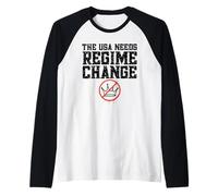 The USA Needs Regime Change Pro Democracy Raglan Baseball Tee