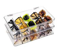 The Useful Co. UCO Glasses Case 3Pack, Clear Stackable Storage Drawer for Accessories, Sunglasses Organizer and Watch Case, Jewelry Organizer Stand, Perfect for Clear Glasses on Any Glass Shelf