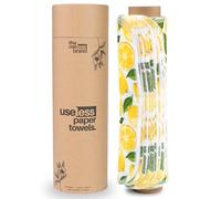 The Useless Brand Reusable Paper Towels Roll | 12 Eco Friendly Washable Cotton Flannel Towels w/Cardboard Roll | Zero Waste & Sustainable | Fits on Most Holders (Lemons, 12 Pack)