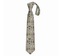 (The Usual Suspects - Insects On Grey - Watercolour Bugs Pattern By Cecca Designs=23394) Men's Tie Printed Skinny Tie Fashion Cool Necktie for Men, Casual Gentleman Novelry Funny Suit Neck Ties